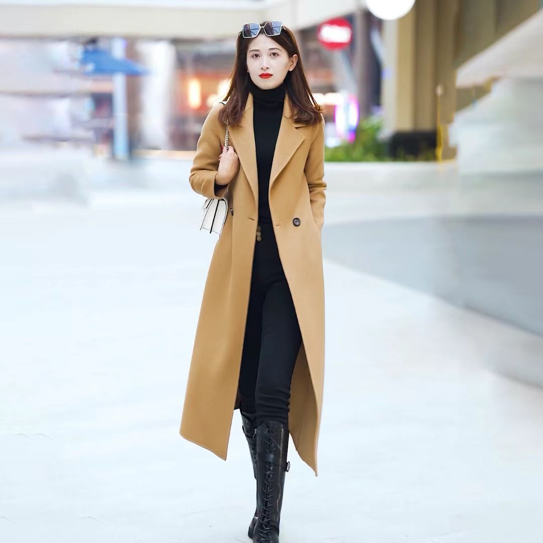 Wool Coat Peacoat - High End Temperament Mom's Long Knee