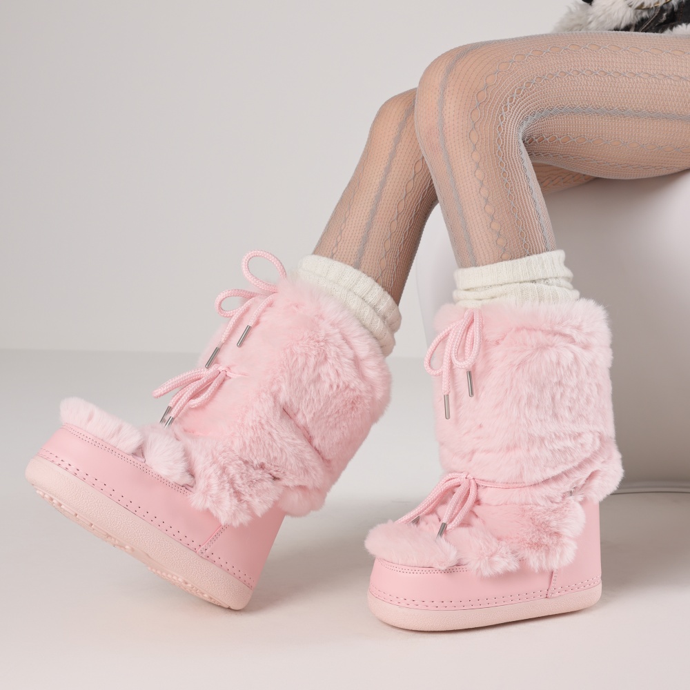 Furry Boots For Women Round To - Waterproof Winter Boot 评论和价格
