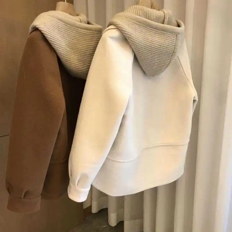 Women's Hooded Woolen Coat 202 - Wool Coat Peacoat 评论和价格
