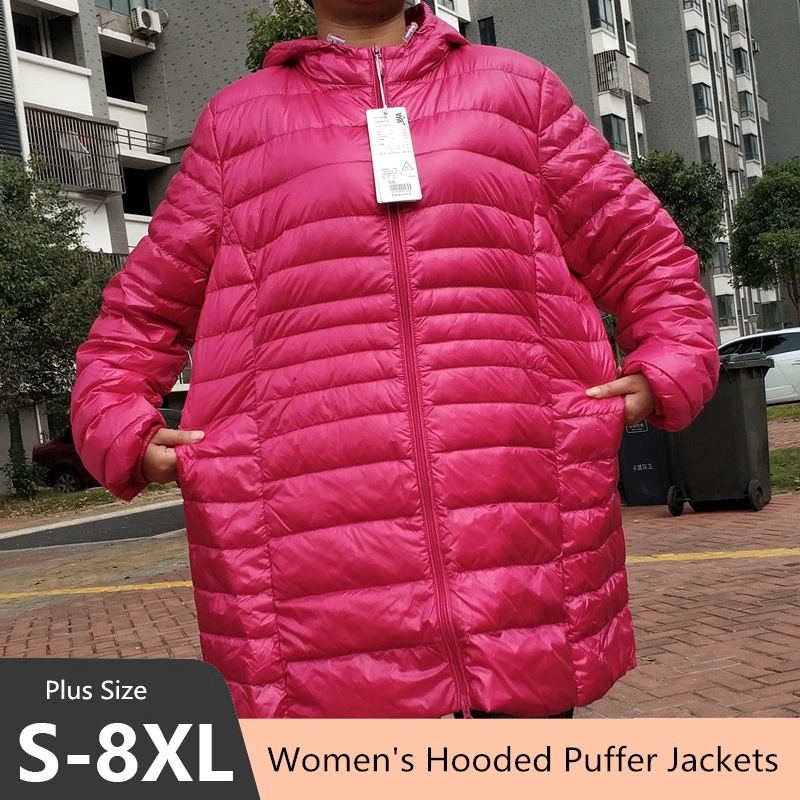 Plus Size 5XL 6XL 7XL Women's  - Down Jacket Packable 评论和价格