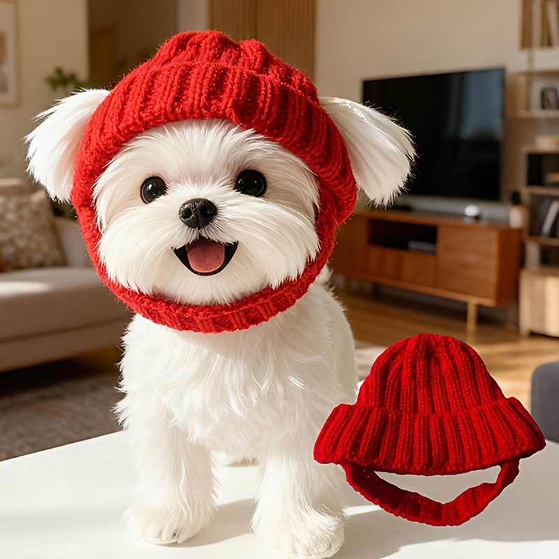 1Pc Maltese Dog Beanie Hat Sof - Knit Beanie Hat Warm 评论和价格