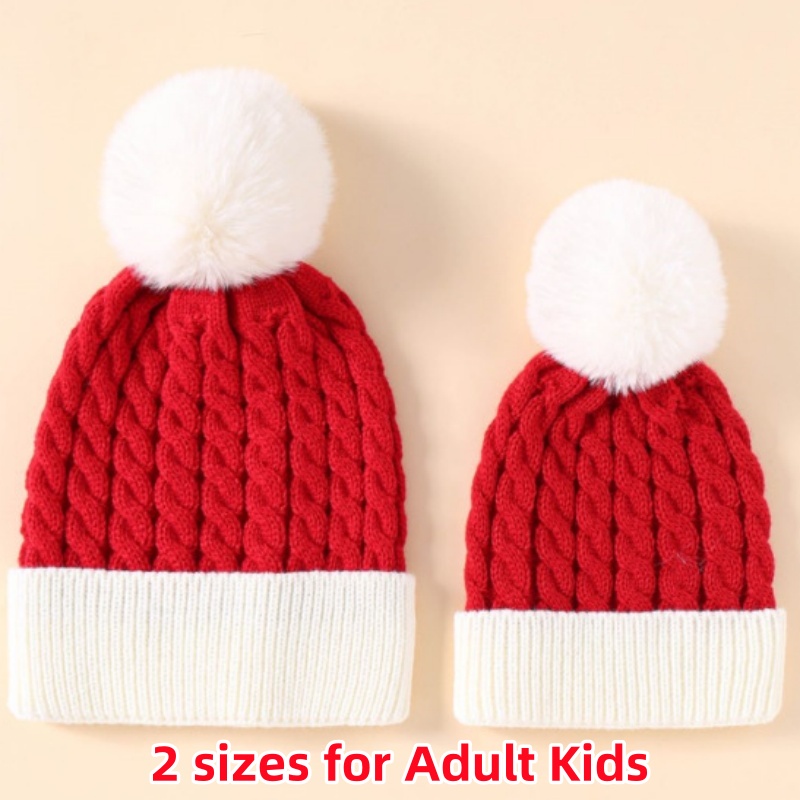 Adults Kids Christmas Xmas San - Knit Beanie Hat Warm 评论和价格