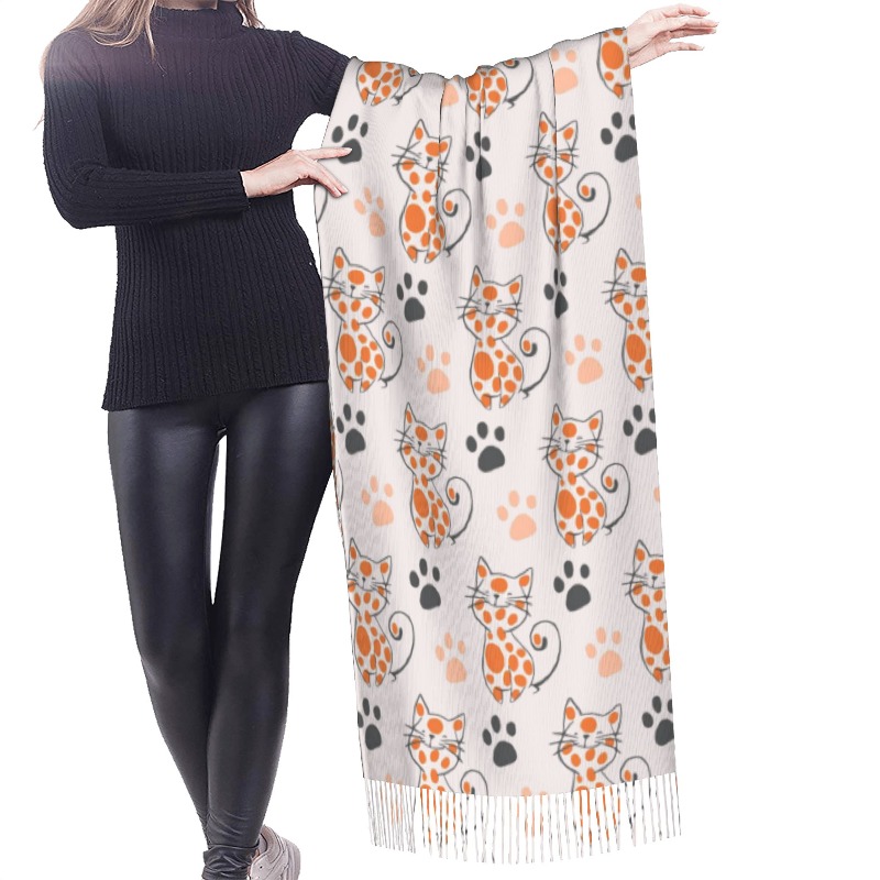 cartoon animals cat Winter Cas - Cashmere Pashmina Wrap 评论和价格