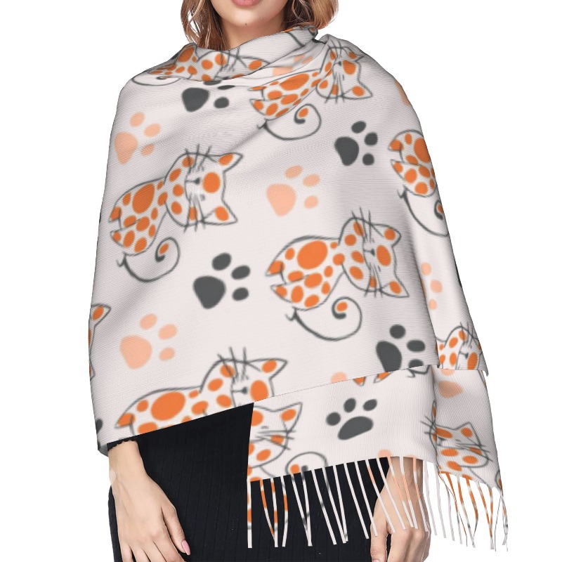 cartoon animals cat Winter Cas - Cashmere Pashmina Wrap 评论和价格