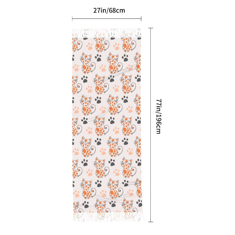 cartoon animals cat Winter Cas - Cashmere Pashmina Wrap 评论和价格