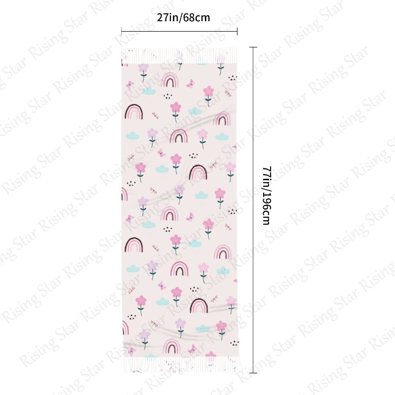 Flower Rainbow Cartoon Winter  - Cashmere Pashmina Wrap 评论和价格