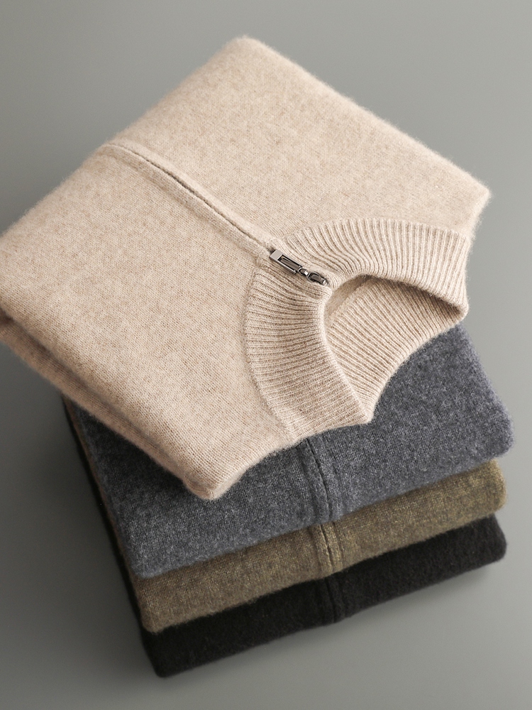 100% Merino Wool Men's Knitwea - Wool Coat Peacoat 评论和价格