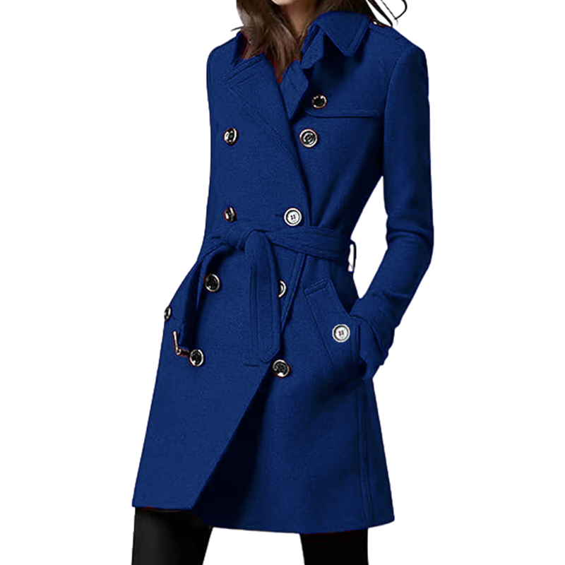 Women's Trench Coat Wool Blend - Wool Coat Peacoat 评论和价格