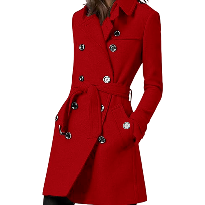 Women's Trench Coat Wool Blend - Wool Coat Peacoat 评论和价格