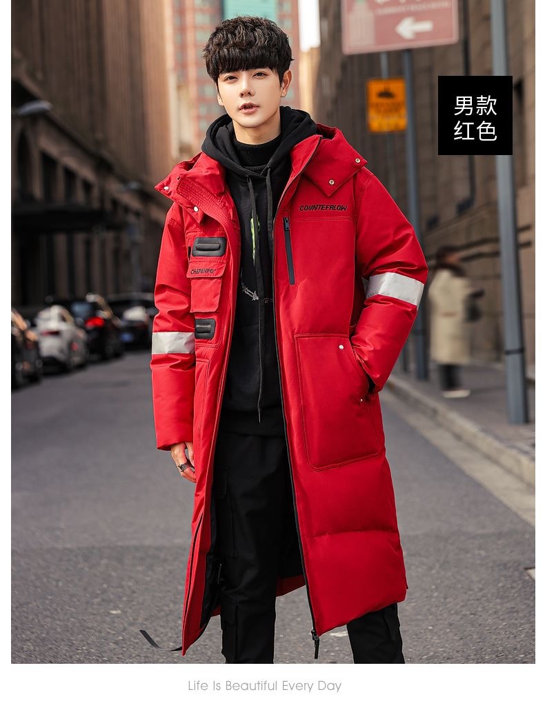 New Winter Men Hooded Long Puf - Down Jacket Packable 评论和价格