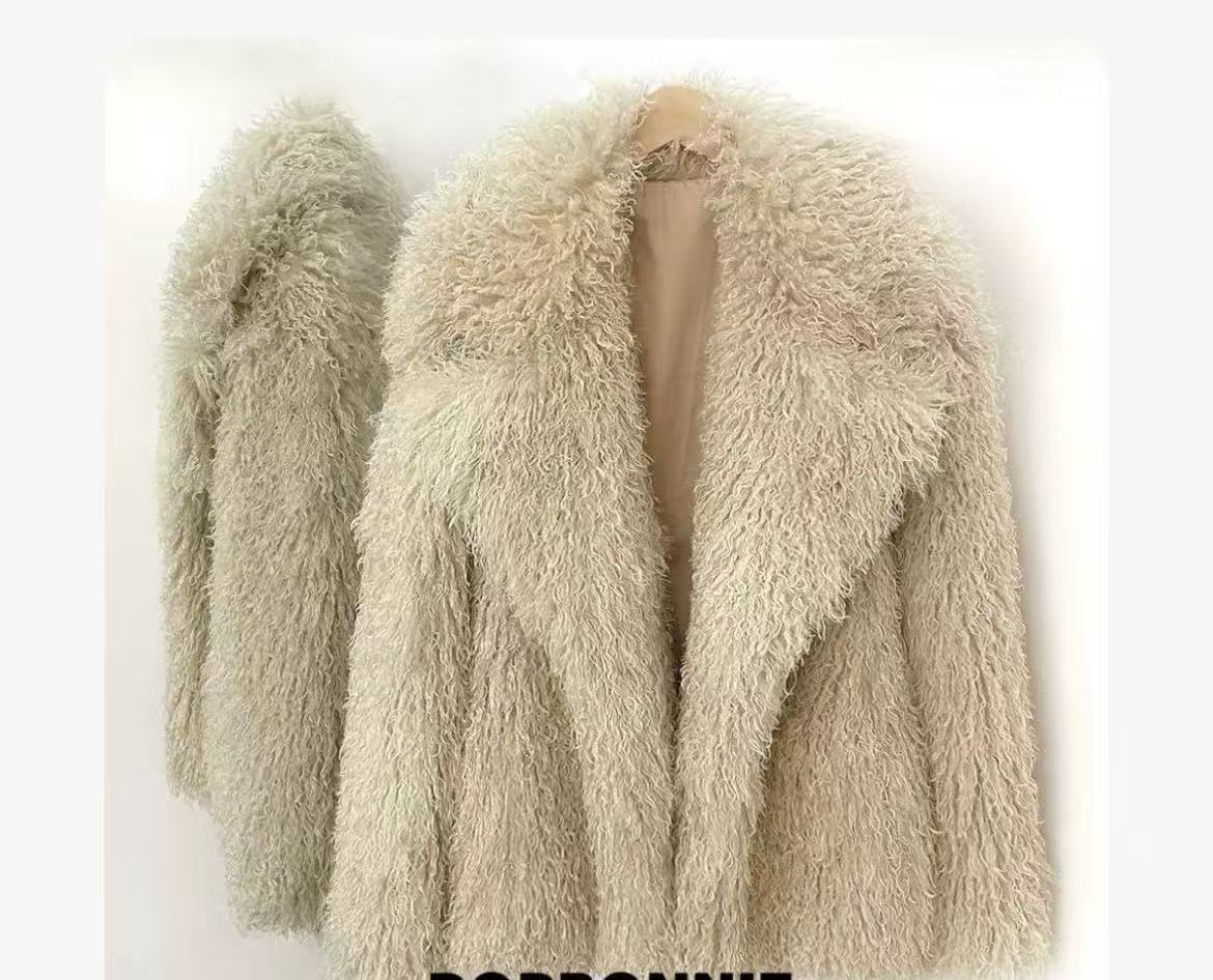 Fur Coats Women Autumn Winter  - Wool Coat Peacoat 评论和价格