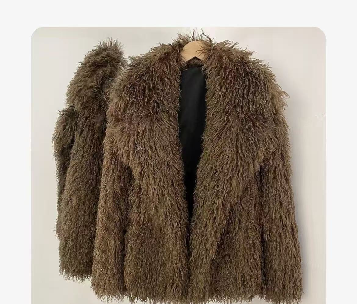 Fur Coats Women Autumn Winter  - Wool Coat Peacoat 评论和价格