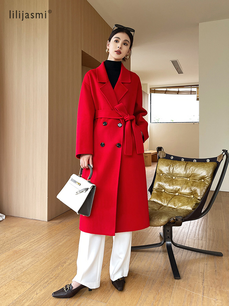 Notch Lapel Wool Coat Drop-Sho - Wool Coat Peacoat 评论和价格
