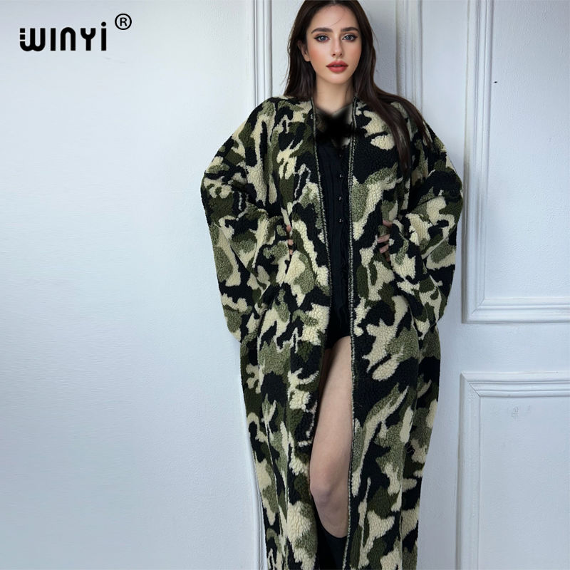 WINYI camouflage Africa womens - Wool Coat Peacoat 评论和价格